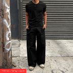 Pleated Pants | Baggy, Wide-Leg #Black