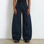 Pleated Pants | Baggy, Wide-Leg #Dark Navy
