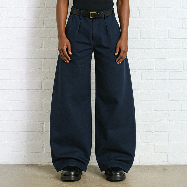 Pleated Pants | Baggy, Wide-Leg #Dark Navy